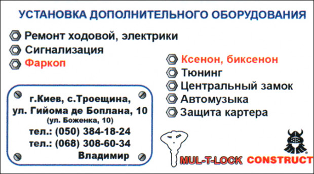 Установка дополнительного оборудования