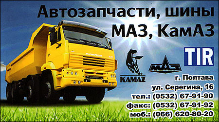 Автозапчасти/Шины МАЗ/КамАЗ TIR Серегина 16