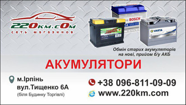 Аккумуляторы 220 км